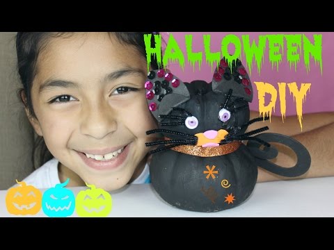 DIY Halloween Crafts How to Make a Black Cat With Pumpkins |B2cutecupcakes Video