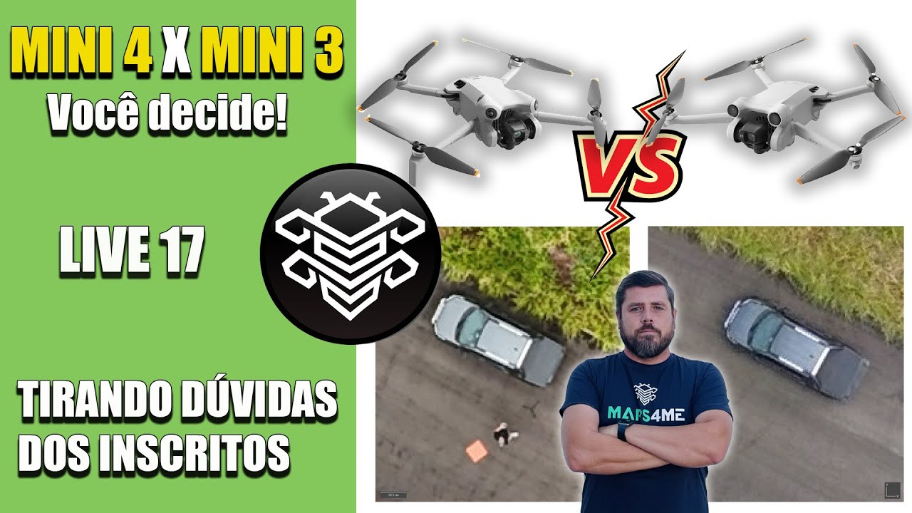 LIVE 17 - DJI MINI 4 X MINI 3, você quem vai decidir quem leva a melhor nos mapeamentos!