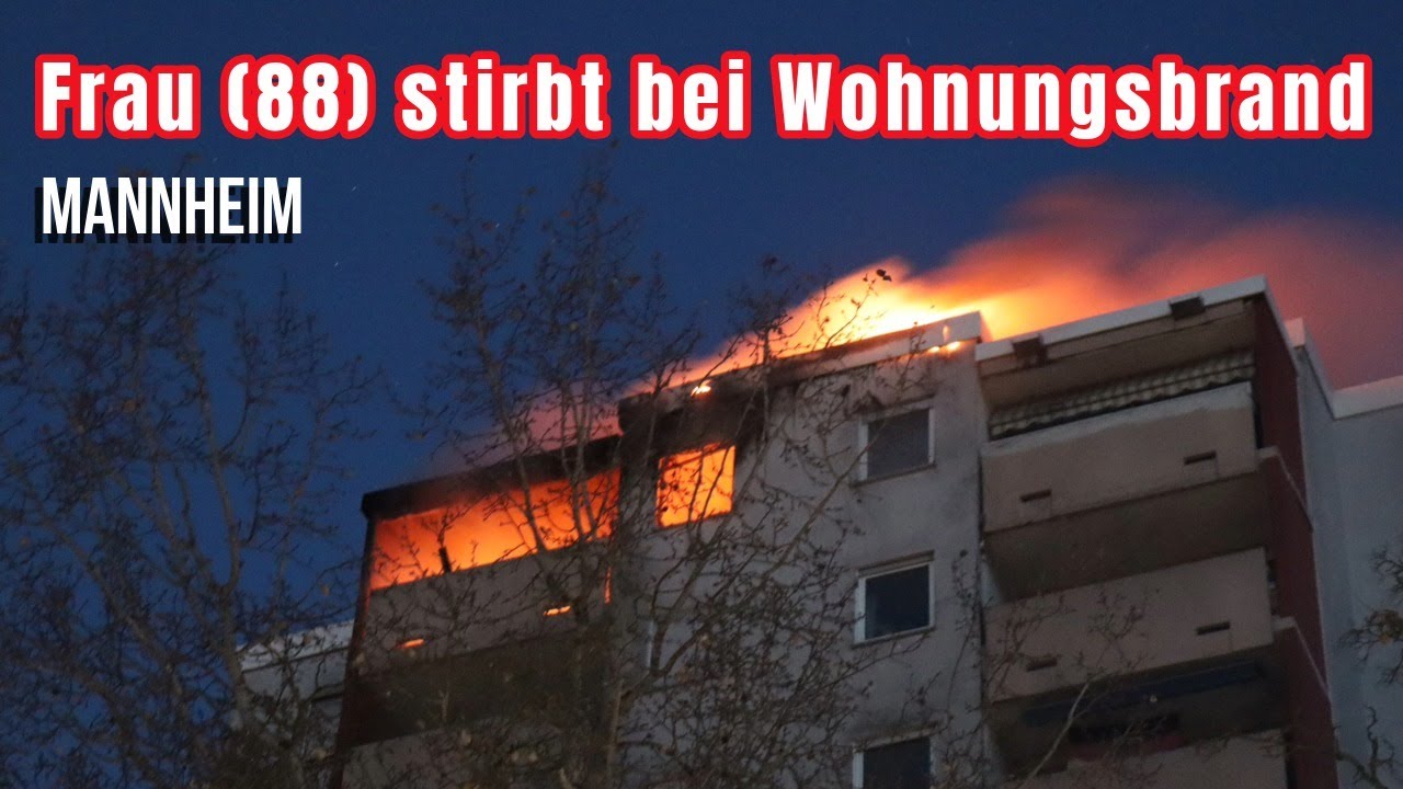 Hochhausbrand in Mannheim – Bewohnerin (88) stirbt in den Flammen