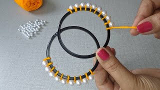 It's so Beautiful. Amazing Hand making Latkan flower design idea.Super Hand Embroidery Flower design