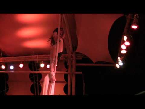 Fractal Nation Aerial Silk Performance, Krystaal Rain w/ David Starfire @ Burning Man 2011