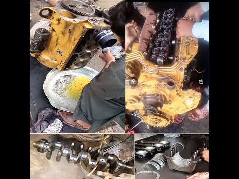 Rebuilding of Caterpillar four Cylinder Engine 3204 | Engine Overhauling of Caterpillar Wheel Loader