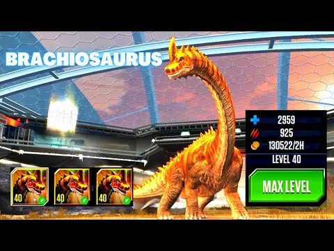 BRACHIOSAURUS TOURNAMENT |UNLOCKED BRACHIOSAURUS 3X MAX LEVEL-40 |JURASSIC WORLD THE GAME