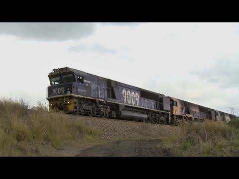 "90 class" heavy haul locomotives operated by Pacific National on coal train in NSW