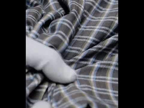 Check Grey and White Pure Cotton 105 GSM Handwoven Fabric — video
