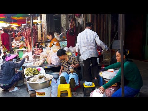 Asian Street Food Tour - A Walk Around Phnom Penh Wet Market