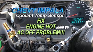 2009 Chevy Impala LTZ Coolant Temperature Sensor Replacement - Fix Engine Hot A/C Off - 3.9L V6