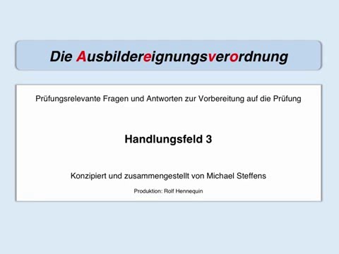 AEVO Handlungsfeld 3 - Prüfungsfragen  (Demo)