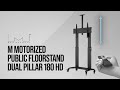 Multibrackets TV-Trolley M Motorized Public Dual Pillar 180 HD Schwarz