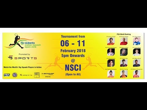 Day 3 I [1] Saurav Ghosal (IND) vs [Q] Karim El Hammamy (EGY) I  Vedanta Indian Squash Open 2018