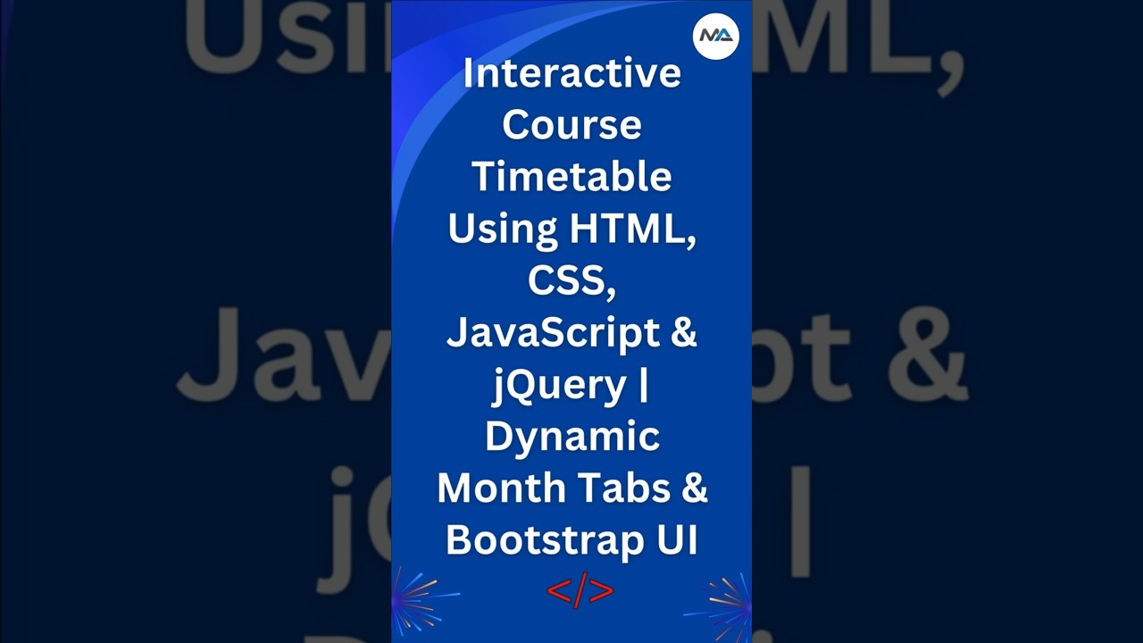 📅 Build a Dynamic Course Timetable in 60 Seconds! ⏱️✨ (HTML, CSS, jQuery, Bootstrap)