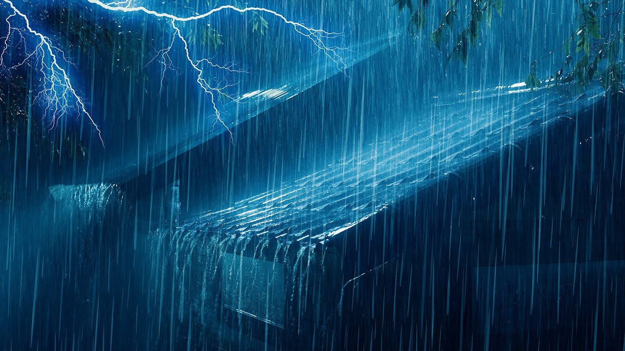 Beat Stress & Goodbye Insomnia in 3 Minutes with Heavy Rain,Thunder Sounds on a Tin Roof at Night #6