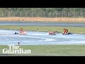 Climate activists glue themselves to Hamburg airport runway