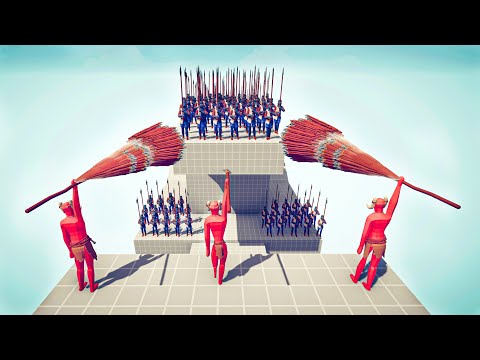 3x SPEAR THROWER GOD vs 100x UNITS - Totally Accurate Battle Simulator TABS
