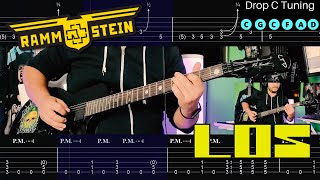 Rammstein - Los Guitar Cover |TAB| |LESSON| |TUTORIAL| |DROP C| |ESP LTD KH3|