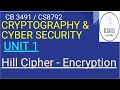 1.7.8 Hill Cipher Encryption in Tamil