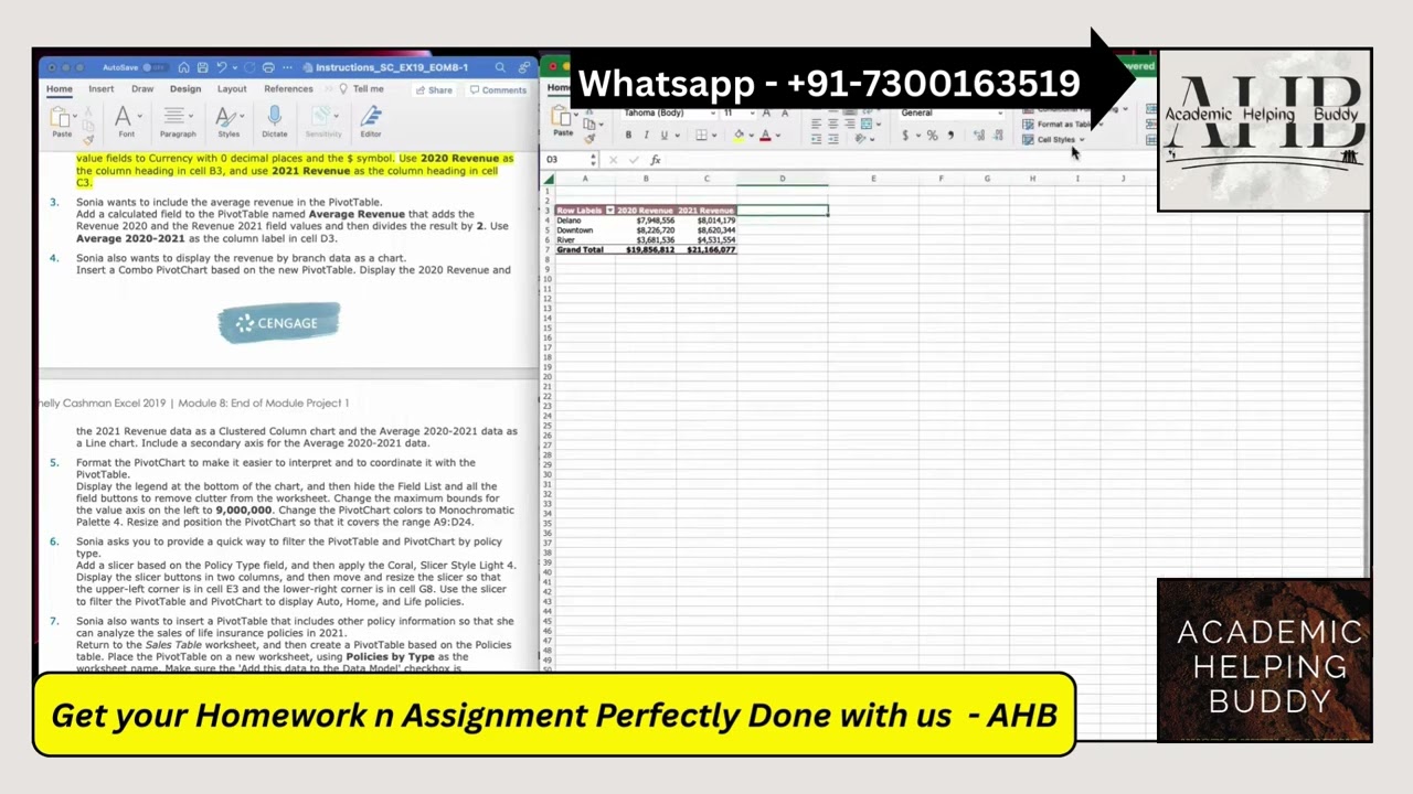Excel Module 8 SAM End of Module Project 1 | Barasach & Company | Shelly Cashman Excel 2019