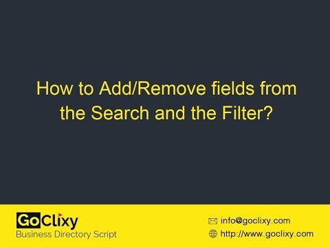 GoClixy - How to Add/Remove fields from the Search and the Filter?