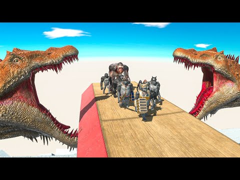 Escape From Giant Spinosaurus - Animal Revolt Battle Simulator