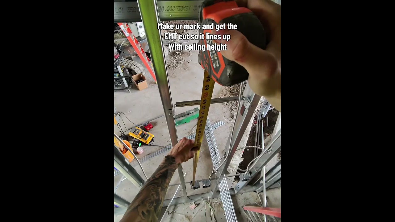 Roughing in stub 90s as a commercial electrician #bluecollar #electrician #fypシ #sparky (TREC)