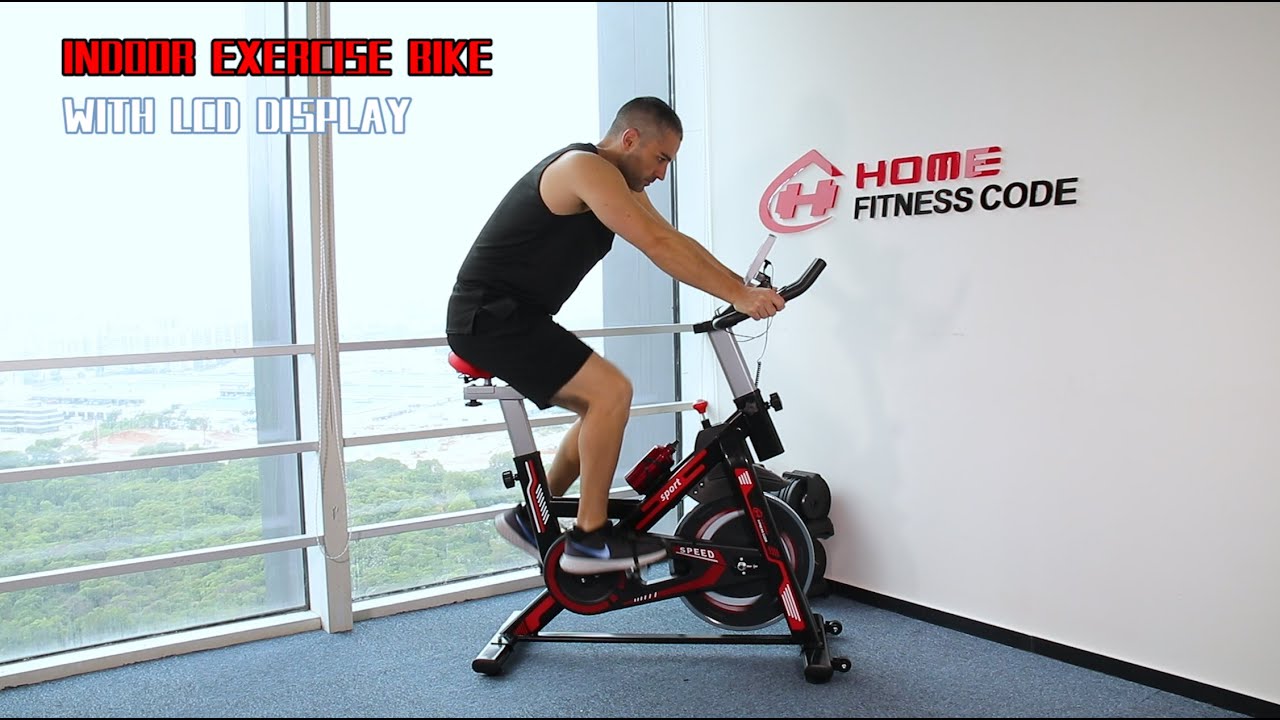 Vélo spinning, Vélo d'appartement Stationnaire - Écran LCD video thumbnail