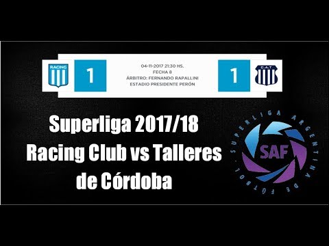 RESUMEN - Racing 1 Talleres 1 - Superliga 2017-18 - Fecha 8