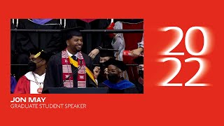 Remarks by Graduate Student Speaker Jon May | Commencement 2022