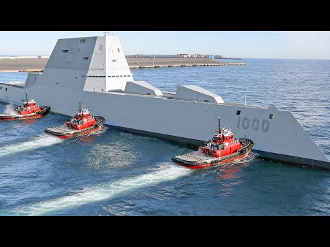 US Navy Launches Its Futuristic $8 Billion Stealth Ship Out of Port