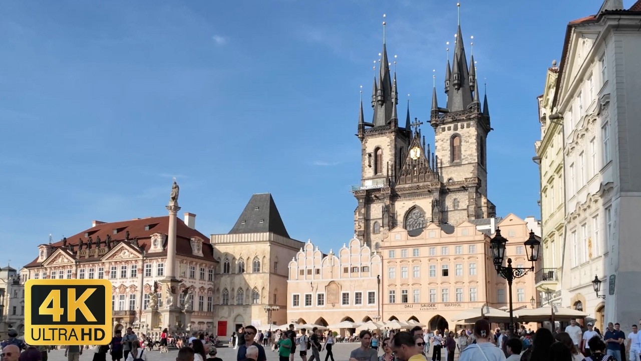Immersive street-level walking tour through Prague Wenceslas, Czech Republic, showcasing authentic urban landscapes, local architecture, and the vibrant atmosphere of the city's neighborhoods