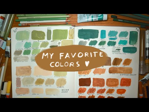 My favourite colours of all time from mixed media art supplies. Cozy 1 hour swatching session.