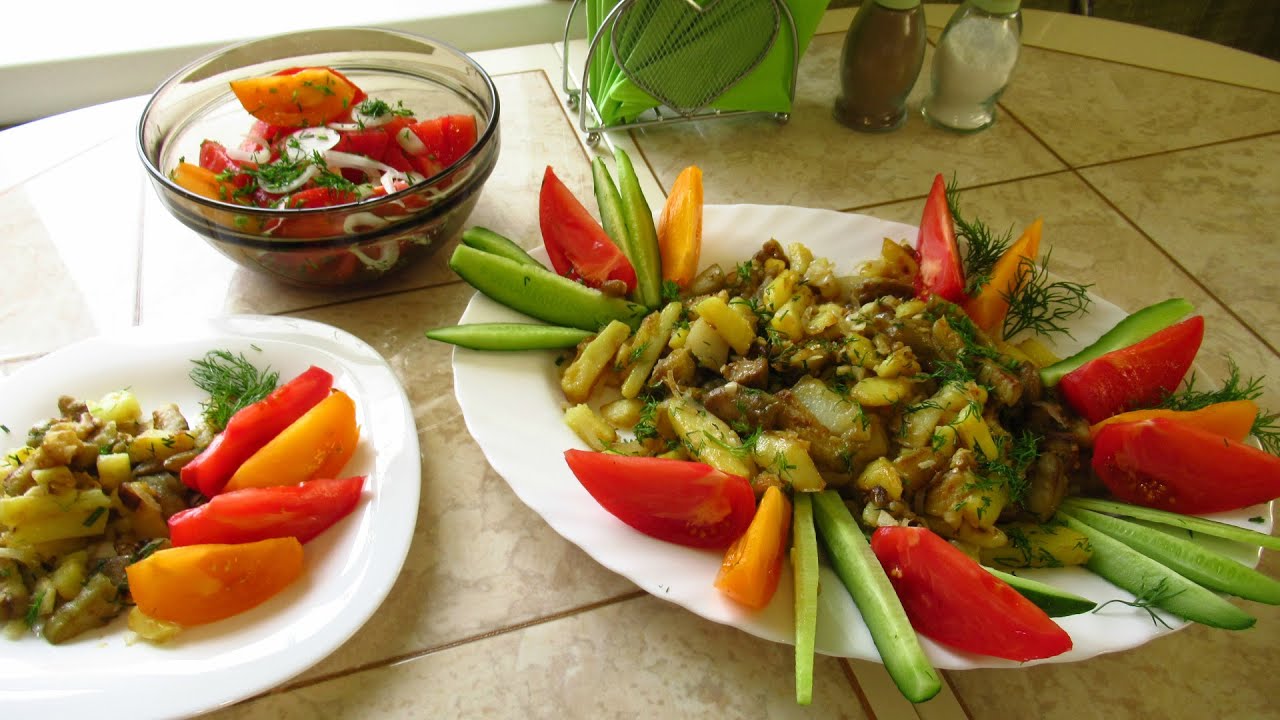 Картофель с баклажанами. Все так просто и вкусно хоть на ужин, хоть на обед!