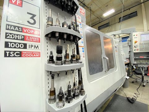 Haas VF-3B running in remote jog hand wheel mode