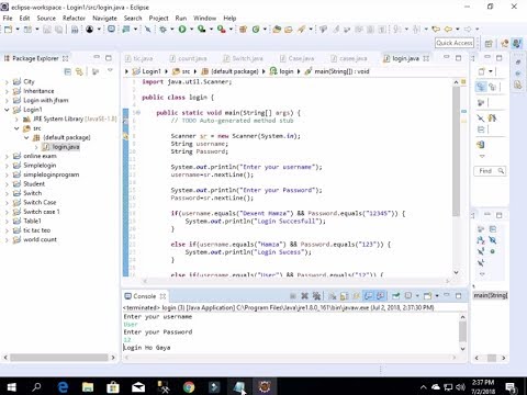 Java Tutorial Simple Login If Else If Else Statement