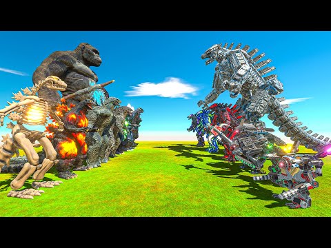 Team Kong x Godzilla Evolution VS MechaGodzilla Team + Machine Warrior