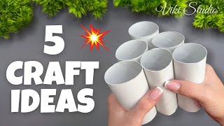 5 IDEAS 💥 Easy Recycling Crafts ♻️ with Paper Rolls - DIY Decorations!