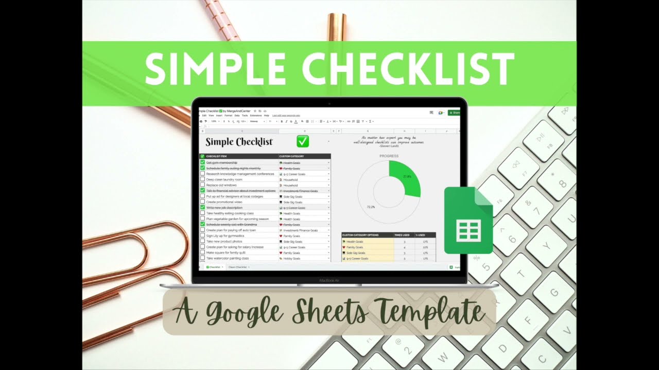 Simple Checklist ✅ | Google Sheets Template | Tutorial