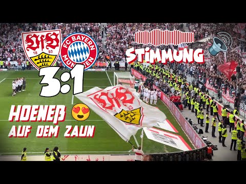 VfB Stuttgart 3:1 Bayern München 😍 Hoeneß auf dem Zaun 👏 Stimmung & Torjubel 🔊 Audio Stadion Vlog ⚪🔴