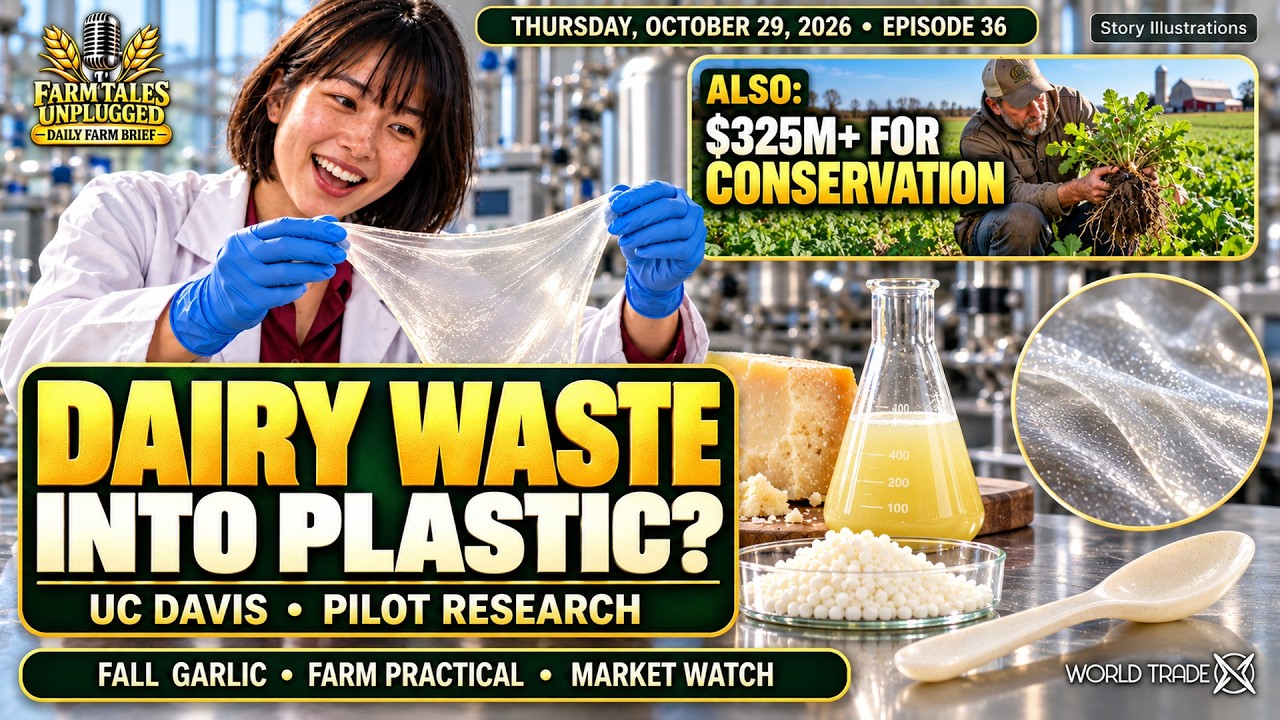 Plastic from Milk? USDA Funds for Farm Projects, Planting Garlic and Preparing the Field for Spring | Daily Farm Brief