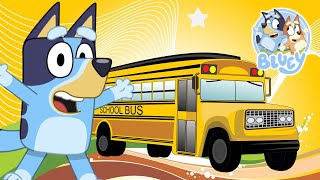 Bluey and Bingo Wheels on the Bus Sing Along! Nursery Rhyme with Bingo, Calypso! Bus Full Episode