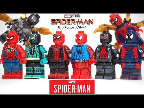 Lego Spider-Man Far From Home Final Battle Spiderman Scarlet Spider Suit Unofficial Lego Minifigures
