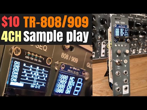 [ $10 ] DIY modular synth TR-808/909 sample play , 4CH wav trigger with seeeduino xiao.