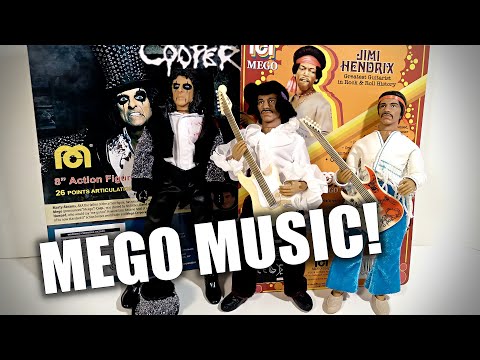 MEGO Music Icons! Jimi Hendrix and Alice Cooper 8" Scale Action Figure Review