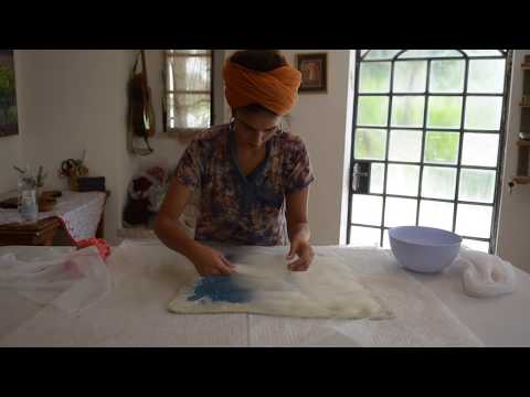 Felting a hand-made bag, TIME LAPSE !