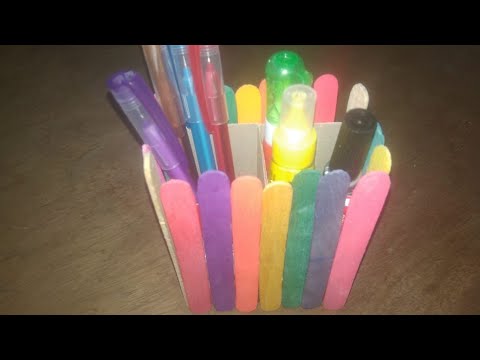 Pen Stand / easy ice cream stick pen stand / made by inventive asfiya