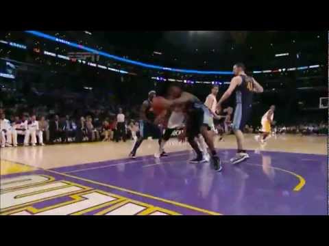 Andrew Bynum triple double (10 blocks) vs Denver Nuggets full highlights game 1 playoffs 2012.04.29