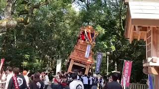 2022年西条祭り　駅西　伊曾乃神社で横倒れ