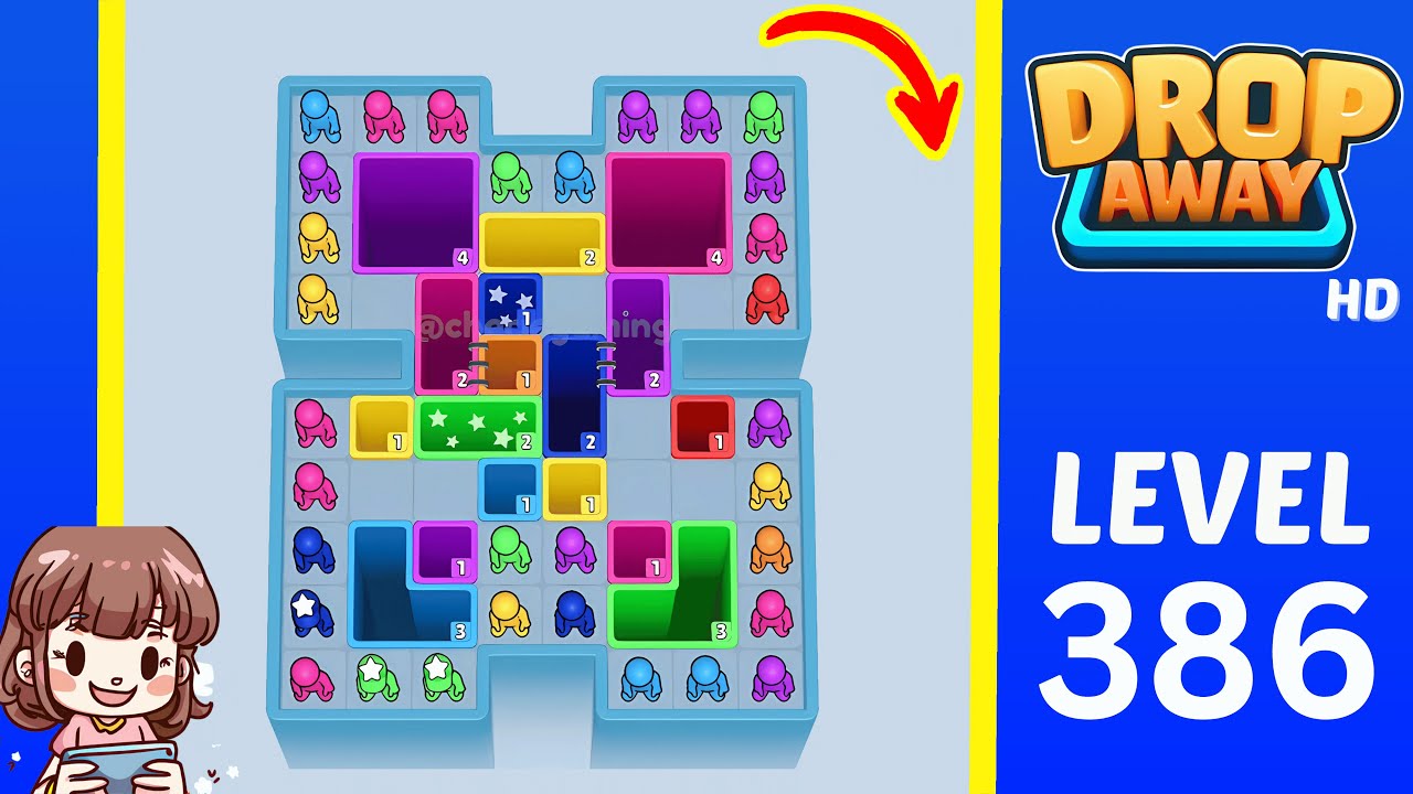 Drop Away Level 386 Walkthrough Solution