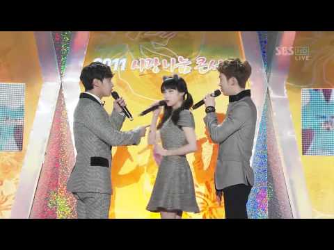 111106 - Gikwang (Beast), Jokwon (2AM) & IU - Funny cut @ Inkigayo
