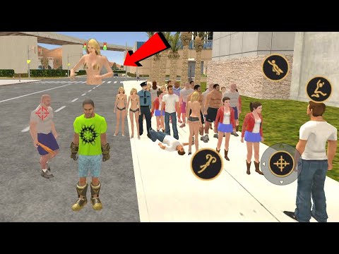 Vegas Crime Simulator 2 (Giant Bikini Girl Submerged in Ground) Crowd on Road - Android Gameplay HD