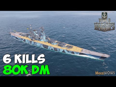 World of WarShips | Musashi | 6 KILLS | 80K Damage - Replay Gameplay 4K 60 fps